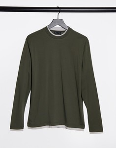 Свободный двухслойный лонгслив цвета выбеленного хаки ASOS DESIGN-Многоцветный