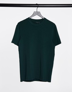 Темно-зеленая футболка облегающего кроя из органического хлопка ASOS DESIGN-Зеленый