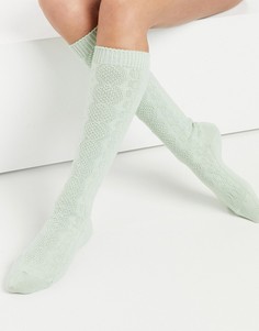 Шалфейно-зеленые уютные домашние носки ASOS DESIGN-Зеленый