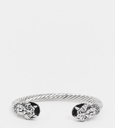 Серебристый браслет с декором в виде змеиных голов Reclaimed Vintage inspired