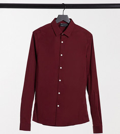 Бордовая приталенная рубашка ASOS DESIGN Tall-Красный