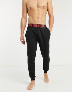 Черные брюки для дома с красным поясом Calvin Klein-Черный