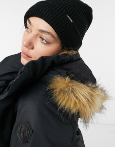 Черная шапка-бини на подкладке Volcom Polar-Черный