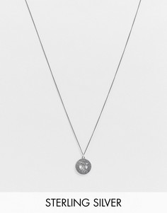 Цепочка из полированного стерлингового серебра с подвеской-монетой Reclaimed Vintage Inspired-Серебристый