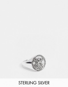 Серебряное кольцо-печатка с изображением святого Reclaimed Vintage inspired-Серебряный