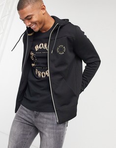 Худи с молнией BOSS Athleisure-Черный