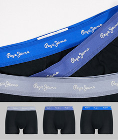 Набор из трех боксеров-брифов с поясами в синих оттенках Pepe Jeans Albor-Черный