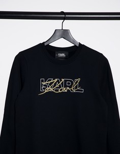 Черный свитшот с логотипом Karl Lagerfeld