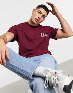 Бордовая футболка с логотипом на груди и спине ASOS Dark Future-Красный