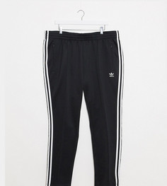 Черные спортивные брюки с 3 полосками adidas Originals Plus-Черный