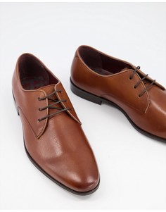 Коричневые кожаные туфли дерби на шнуровке Walk London-Светло-коричневый