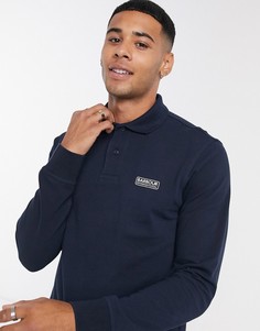 Темно-синее поло с длинными рукавами и логотипом Barbour International Essential-Темно-синий