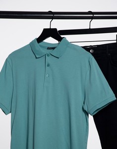 Светло-голубое поло из органического хлопка ASOS DESIGN-Голубой
