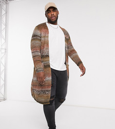 Удлиненный вязаный кардиган секционной окраски ASOS DESIGN Plus-Многоцветный