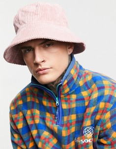 Пыльно-розовая вельветовая панама ASOS DESIGN-Розовый