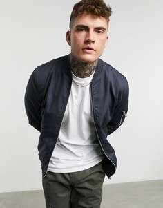 Куртка-бомбер темно-серого цвета с карманом MA1 ASOS DESIGN-Черный