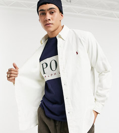 Эксклюзивная кремовая рубашка классического кроя из вельвета в рубчик с логотипом в виде всадника Polo Ralph Lauren x ASOS-Кремовый