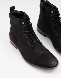 Черные замшевые ботинки на шнуровке Dune-Черный