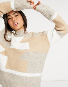 Вязаный джемпер с абстрактным принтом Vila-Многоцветный