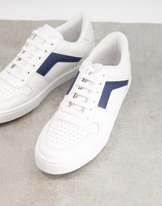 Белые премиум-кроссовки из искусственной кожи и замши ASOS DESIGN-Белый