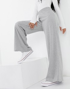 Серые меланжевые брюки из трикотажа с широкими штанинами ASOS DESIGN-Серый
