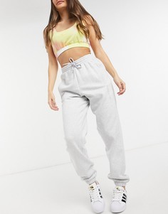 Серые oversized-джоггеры с манжетами adidas-Серый