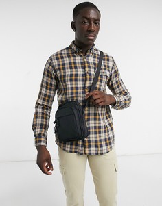 Коричневая рубашка в клетку с карманом Jack & Jones-Коричневый