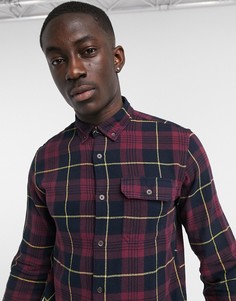 Бордовая рубашка в клетку с карманом Jack & Jones-Красный