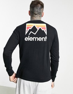 Черный лонгслив с принтом на спине Element