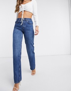 Прямые джинсы в стиле 90-х с классической талией винтажного синего цвета из натуральных материалов ASOS DESIGN-Синий