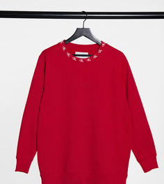 Красный свитшот с логотипом на вороте Calvin Klein Jeans Plus