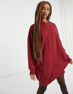 Бордовое платье-худи ASOS DESIGN-Красный