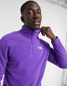 Фиолетовый флисовый джемпер с короткой молнией The North Face