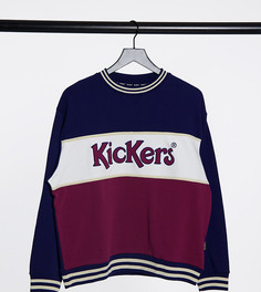 Oversized-свитшот с логотипом в винтажном стиле Kickers-Темно-синий
