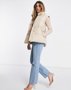 Светло-бежевый стеганый жилет Missguided