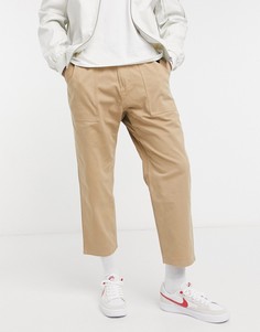 Светло-бежевые зауженные широкие брюки Gramicci-Светло-бежевый