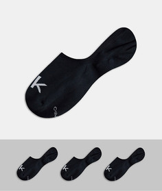 3 пары невидимых носков черного цвета с логотипом Calvin Klein-Черный