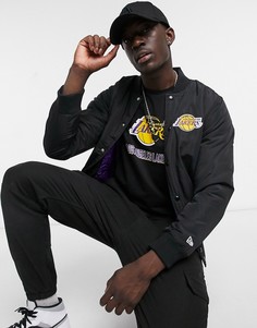 Черный бомбер New Era NBA LA Lakers