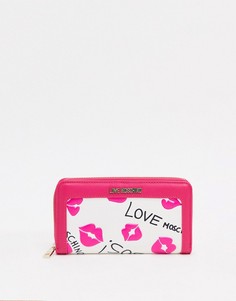 Бело-розовый кошелек с принтом в виде губ Love Moschino-Белый