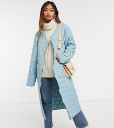 Удлиненное стеганое пальто в стиле oversized Native Youth-Голубой