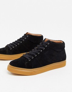 Черные замшевые кроссовки-ботинки на плоской подошве Dune Suede-Черный