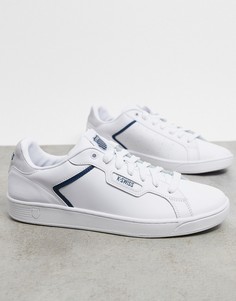 Бело-синие кроссовки K-Swiss Clean court II CMF-Белый