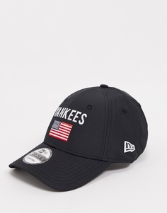 Черная кепка с принтом флага и надписями "Yankees 9forty" New Era-Черный