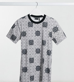 Футболка зауженного кроя со сплошным принтом в виде плитки ASOS DESIGN Tall-Многоцветный