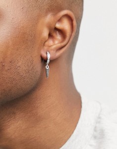Серебристые серьги-кольца с подвесками в форме шипа Topman-Серебристый