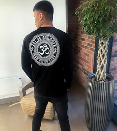 Черный oversize-лонгслив с принтом "ОМ" сзади Only & Sons эксклюзивно для ASOS