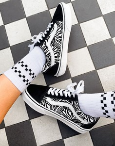 Кроссовки с зебровым принтом Vans Old Skool-Многоцветный