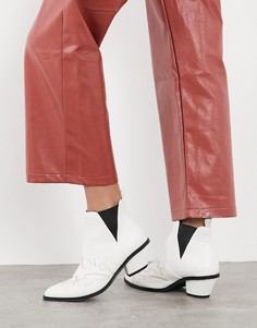 Белые ковбойские ботинки до щиколотки NA-KD-Черный