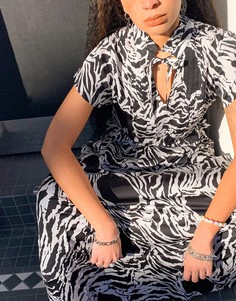 Платье A-силуэта макси с черным принтом Vero Moda-Черный