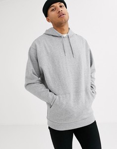 Удлиненный худи в стиле oversized серого цвета ASOS DESIGN-Серый